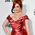 Pic of Busty Christina Hendricks shows deep cleavage at premiere