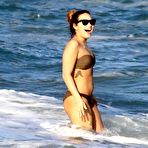 Pic of Demi Lovato sexy in brown bikini on the beach