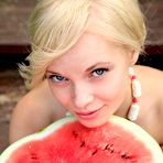 Pic of Blonde And A Watermelon