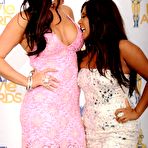 Pic of Busty Jenni Farley AKA JWOWW posing at MTV Movie Awards, shows legs and cleavage