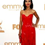 Pic of Kerry Washington posing in red dress at Emmy Awards