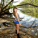 Pic of Cute brunette teen Kimmy Granger playing outdoors at PinkWorld Blog