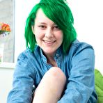 Pic of Bobbie from abbywinters.com - Green-haired amateur spreads her hairy pussy at Brdteengal