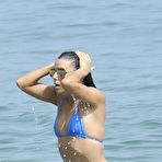 Pic of Eva Longoria in blue bikini on a beach