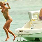 Pic of Tracy Shaw topless on the yacht paparazzi shots