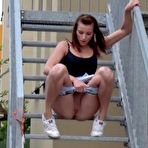 Pic of PinkFineArt | Brunette Pees On Steps from Got2Pee