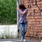 Pic of PinkFineArt | Brunette Pisses In Alley from Got2Pee