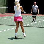 Pic of Curvy milfy tennis player Marilyn Scott gets her big tits and juicy pussy pumped