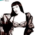 Pic of Retro-style black-and-white photos of Emily Marilyn posing in super sexy lingerie