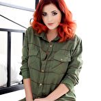 Pic of Real redhead beauty Lucy Vixen unbuttons the shirt and uncovers view on big melons