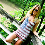 Pic of Shameless blonde chick Meet Madden is demonstrating her cute panty outdoor