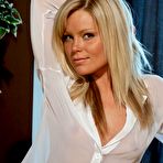 Pic of Petite blonde with a perfect bod Meet Madden wears a see-through shirt and tiny panties