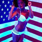 Pic of Perverted chick Meet Madden is posing half naked against the American flag