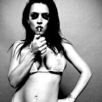 Pic of Black and white pics of Eva Angelina that smokes a cigarette and exposes her slit