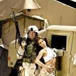 Pic of Insatiable babe Kirsten Price is satisfying the sex hunger of soldier outdoor