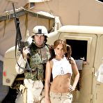 Pic of Slutty brunette Kirsten Price gets heavily drilled by a chiseled military by the vehicle