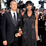 Pic of Naomi Campbell slight see through at Cannes premiere