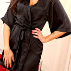 Pic of Sammy Braddy Black Silk Robe for Only Tease - Curvy Erotic