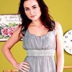 Pic of Stylish brunette teen takes off her grey dress along with her panties - IamXXX.com