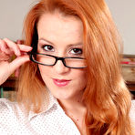Pic of Scarlot Rose Redheaded Secretary Showcases Black Stockings Pictures Gallery for Only Tease