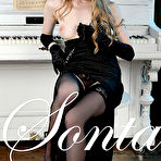 Pic of Glam-looking Rebecca G gets captured in a long evening gown, gloves, stockings and stiletto heels