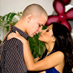 Pic of Shaved headed tattooed guy enjoys unforgettable hard sex with sexiest brunette Cassandra Cruz