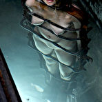 Pic of SexPreviews - Rain DeGrey blonde is bound in metal for dipping and spanking in kinky dungeon