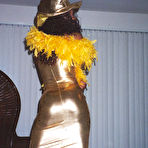 Pic of 40 year old Patra works out each day to keep her body tight. She likes to wear her skin tight sexy gold dress that shows off her round black butt