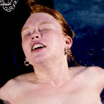 Pic of Small nippled slave girl Madison Young keeps her eyes clothed during water bondage session