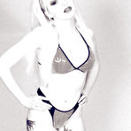 Pic of Alt blonde Cali Ford strips out of her amazing bikini in black and white pics