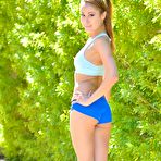 Pic of Gorgeous teen chick Lilly FTV goes for a run and exposes her titties and her cooch