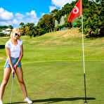 Pic of Cherry Kiss treats the golf player to a very special hole-in-one