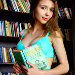 Pic of Mila Azul Naked chick reads books @ Met Art - CUTEGIRLPORN.COM