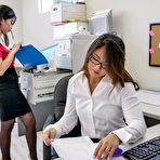 Pic of Asian Secretaries Jade and Nyomi Riding Cock At The Office