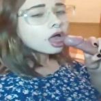 Pic of Sexy big boobed girl with grannny glasses sucks to facial at HomeMoviesTube.com