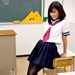 Pic of Schoolgirl seductress Uta Kohaku giving a great footjob to her teacher, after class
