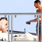 Pic of Kourtney Kardashian sexy ass in thong bikini on a yacht