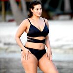 Pic of Ashley Graham in black bikini during photoshoot