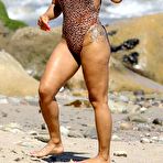 Pic of Christina Milian in leopard print swimsuit