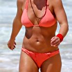 Pic of Britney Spears in coral bikini on a beach