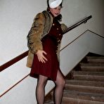 Pic of Elegant Doggystyle Bitch On Stairs Posing And Masturbate