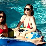 Pic of Baywatch babes Sovereign Syre and Liv Wild play together by the pool
