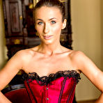 Pic of Cara Mell Fit Blonde in a Red Corset 