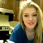 Pic of Naughty blonde teen exposing her shaved pussy and masturbating live in the kitchen at AmateurPorn.me