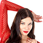 Pic of Baileys in a Red Fishnet Robe