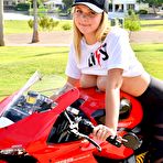 Pic of Gabbie FTV poses on a motorbike in the park - FTV Girls Pics