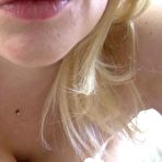 Pic of Preganant blonde cam slut masturbatig with  thick pink dildo on webcam at AmateurPorn.me