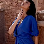 Pic of Angel Constance  takes off her blue dress and lingerie in the desert