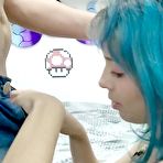 Pic of Blue hair amateur girlfriend homemade blowjob and fucking at AmateurPorn.me