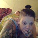 Pic of BBW tattooed punk girlfriend giving blowjob and fucking on webcam at AmateurPorn.me